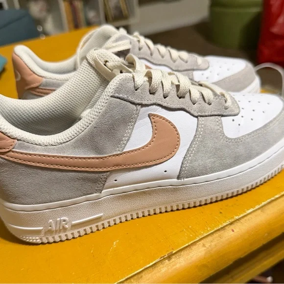 Women Nike Air Force 1 ‘07 Lifestyle Shoes Pure Ivory/Dusted Clay - Picture 2 of 3